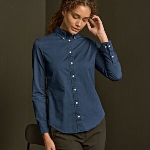 Women's Casual Twill Shirt – Skjorta i twill dam